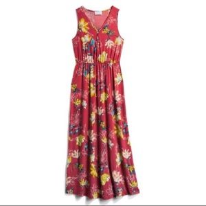 French Grey Floral Maxi Dress